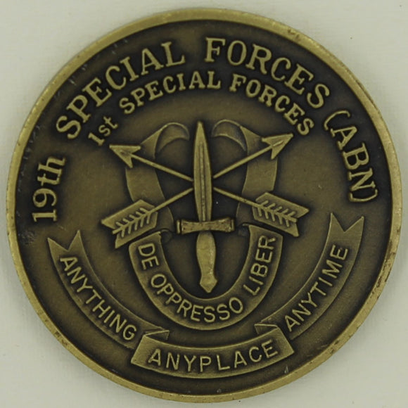 19th Special Forces Group Airborne 1980s Bronze Army Challenge Coin