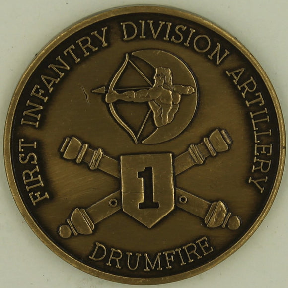 1st Infantry Division Artillery DRUMFIRE Army Challenge Coin