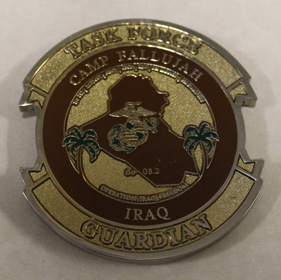 2nd Marine Expeditionary Wing II / Two (FWD) Camp Fallujah Iraq OIF 2006 Task Force GUARDIAN Serial #060 Challenge Coin