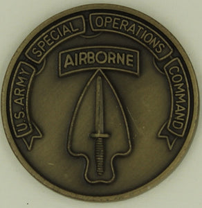 Army Special Operations Command Special Forces Bronze Challenge Coin