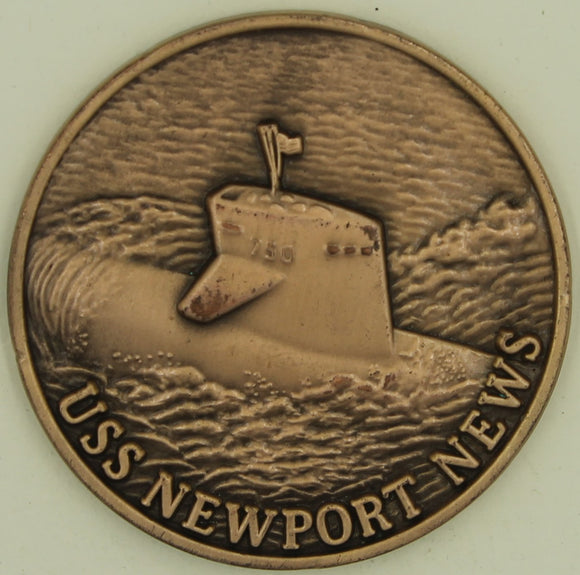 USS Newport News Sub/Submarine SSBN-750 Boat Command Master Chief Navy Challenge Coin