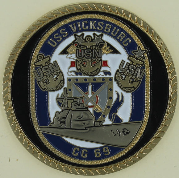 USS Vicksburg CG-69 Chiefs Mess Navy Challenge Coin