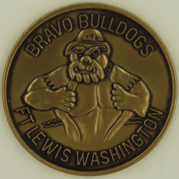 864th Engineer Battalion Bravo Co Bulldogs Ft Lewis Army Challenge Coin