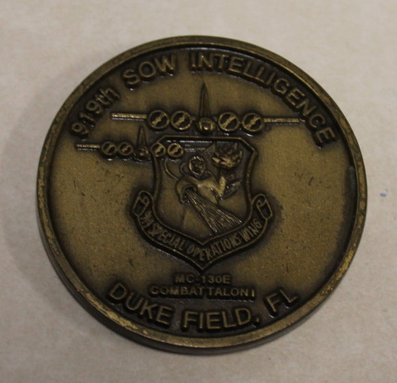 919th Special Operations Wing SOW Special Ops Intelligence Combat Talon MC-130 Duke Field Air Force Challenge Coin