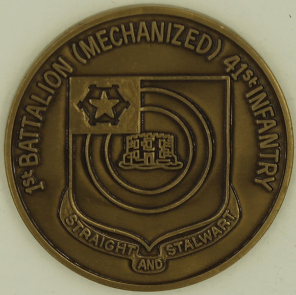 41st Infantry 1st Battalion Mechanized Army Challenge Coin