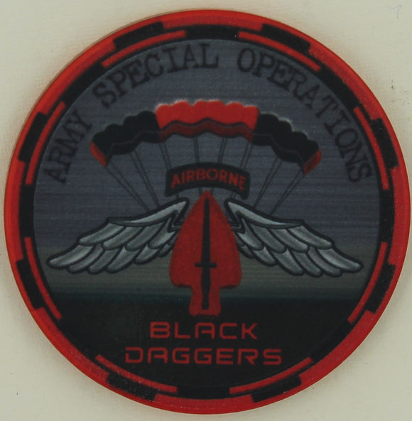 Army Special Forces/Operations Jump Team Black Daggers Poker Chip Challenge Coin