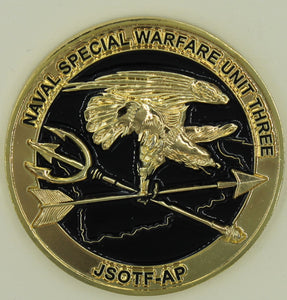 CMC J T Linzy Naval Special Warfare Unit 3/Three JSOTF-AP SEAL Challenge Coin