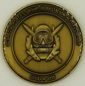 3rd Special Forces Group Airborne 3rd Battalion A Company ODA-3315 Combat Diver Challenge Coin