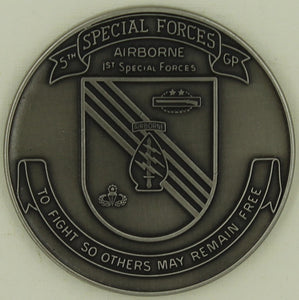 5th Special Forces Group Airborne Early 1980s Silver Finish Army Challenge Coin