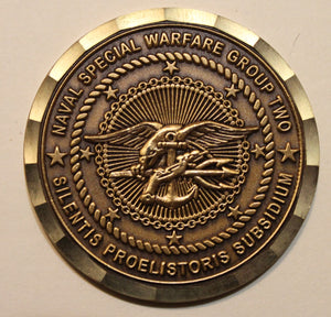 Naval Special Warfare Group 2 / Two Bronze SEAL Navy Challenge Coin