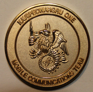 Naval Special Warfare Group 1 / One Mobile Communications Team Officer In Charge OIC SEAL Navy Challenge Coin