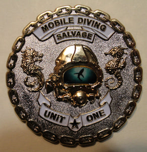 Mobile Diving Salvage Unit 1 / One  Serial #255 Deep Sea Diver Navy Challenge Coin