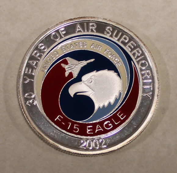 F-15 Eagle Aircraft 30 Years Superiority ser#042 Silver Air Force Challenge Coin