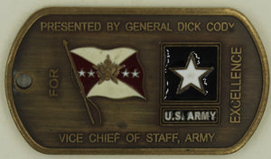 Vice Chief of Staff Army General Dick Cody Challenge Coin