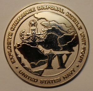 Explosive Ordnance Disposal  EOD Mobile Unit 4 / Four Middle East Navy Challenge Coin