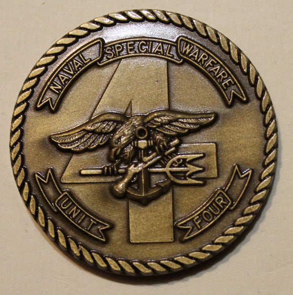 Naval Special Warfare Unit 4 / Four SEALs Roosevelt Roads Puerto Rico Navy Challenge Coin