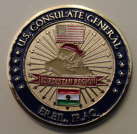 United States Consulate General Erbil / Irbil Iraq Kurds / Kurdistan State Department Regional Security Officer Challenge Coin