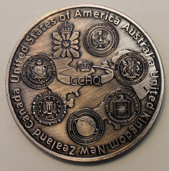 International Intelligence Law Enforcement Group 5 / Five Eyes GCHQ NSA Challenge Coin