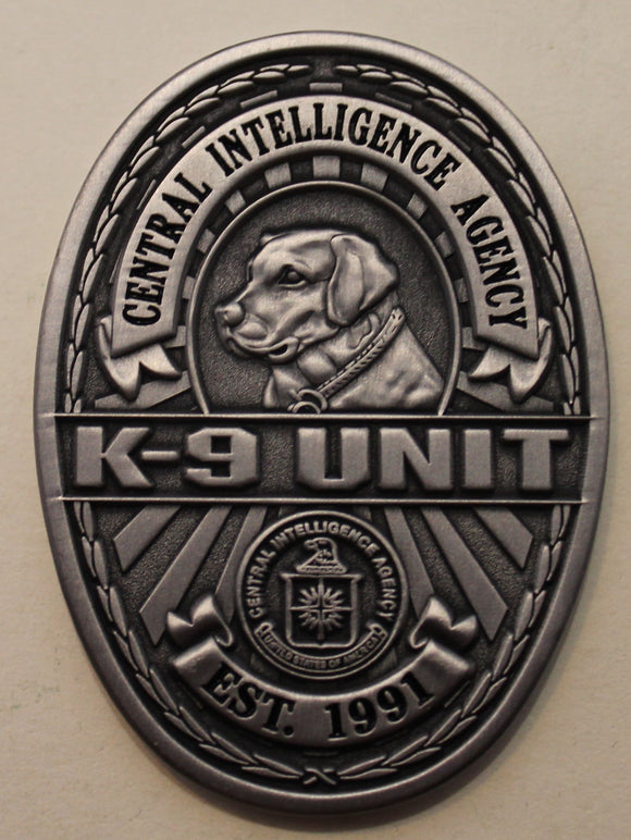 Central Intelligence Agency CIA K-9 / K9 / Working Dog Special Services Branch Oval Challenge Coin