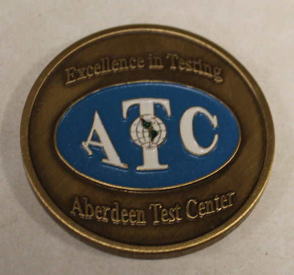Aberdeen Test Center ATC Excellence In Testing Color Army Challenge Coin