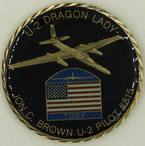 Dragon Lady U-2 / U2 Spy Plane Pilot #815 Jon C Brown Air Force Challenge Coin