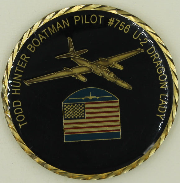 Dragon Lady U-2 / U2 Spy Plane Pilot #756 Todd Hunter Boatman Ar Force Challenge Coin