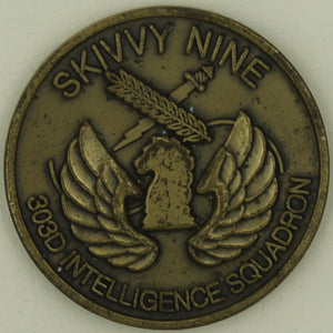 303rd Intelligence Sq Skivvy 9 Vintage Air Force Challenge Coin