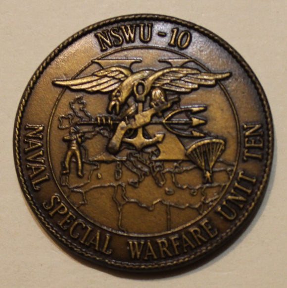 Naval Special Warfare Unit 10 / Ten NSWU-10 Rota Spain Navy SEALs Challenge Coin