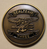 Naval Special Warfare SEAL Team 3 / Three Task Units 1/2/3 Navy Challenge Coin