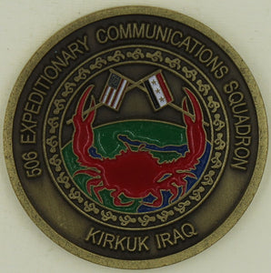 506th Expeditionary Communications Squadron Kirkuk Iraq Challenge Coin