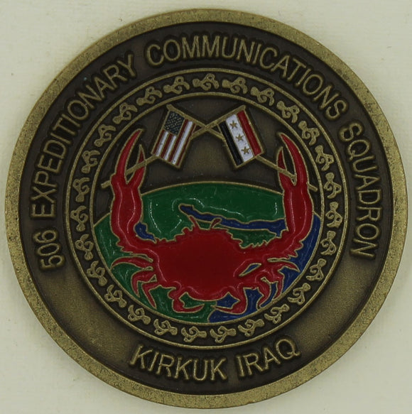 506th Expeditionary Communications Squadron Kirkuk Iraq Challenge Coin