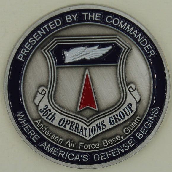 Commander 36th Operations Group Anderson AFB, Guam Air Force Challenge Coin