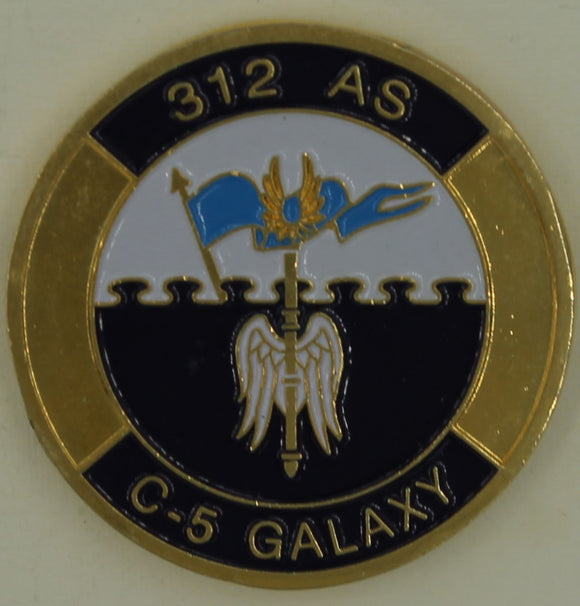 312th Airlift Sq C-5 Galaxy Backbone of Deterrence Air Force Challenge Coin