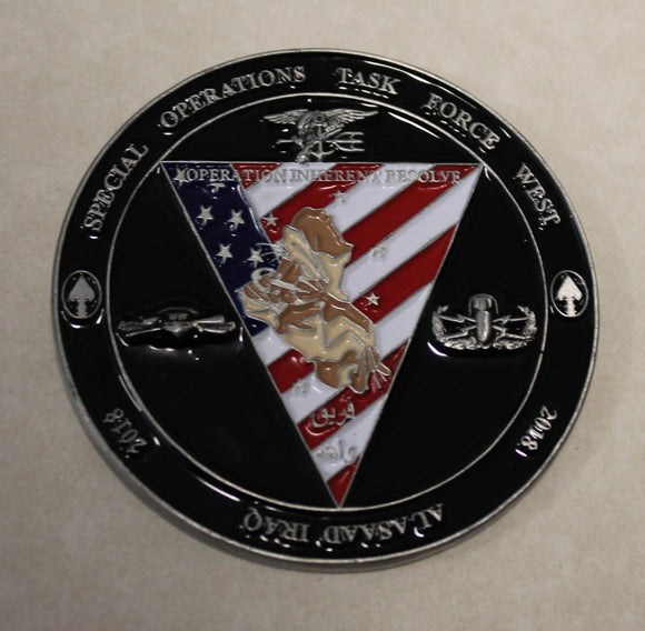 SEAL Team 1 / One Special Operations Task Force West SOTF-W Operation INHERENT RESOLVE 2018 Navy Combined Joint Challenge Coin