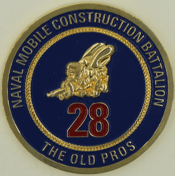 28th Mobile Construction BN MB-28 Chiefs Mess Seabee/CB Navy Challenge Coin