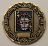 Marine Corps Scout Sniper Long Distance Calling, A Finger Touch Away Challenge Coin