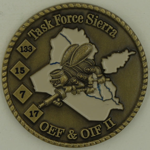 Task Force Sierra OEF OIF 2004 2005 Mobile Construction BN 133 15 7 17 Challenge Coin