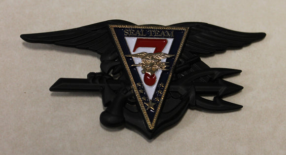 Commander / Team SEAL Team 7 / Seven Black Trident Navy Challenge Coin
