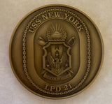USS New York LPD-21 Bronze Navy Challenge Coin
