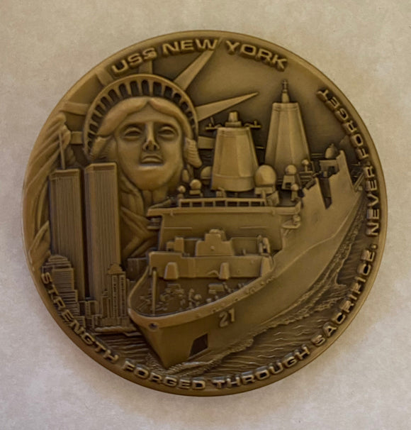 USS New York LPD-21 Bronze Navy Challenge Coin