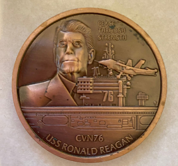 USS Ronald Reagan CVN-76 40th President Navy Challenge Coin