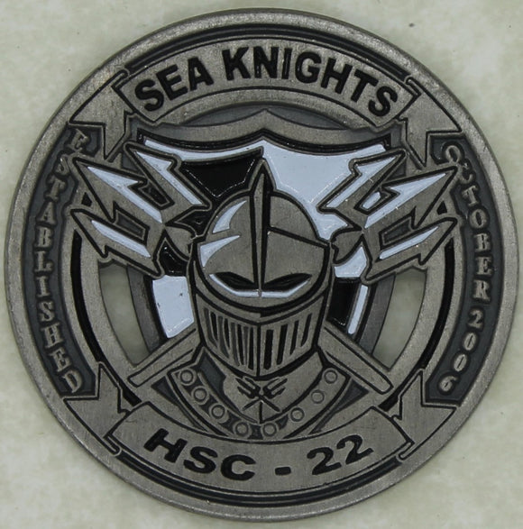 Helicopter Sea Combat Squadron HSC-22 Sea Knights Navy Challenge Coin