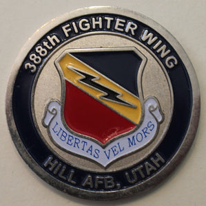 388th Fighter Wing Command Chief Hill AFB, UT Air Force Challenge Coin.