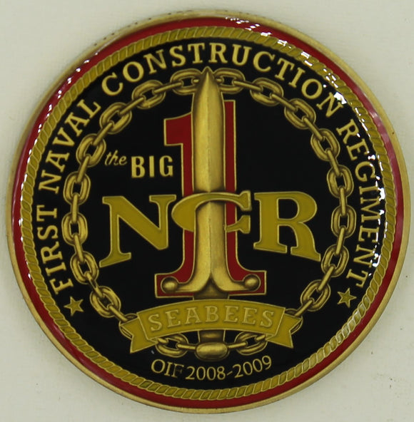 1st Naval Construction Reg Op Iraqi Freedom 08-09 Seabee/CB Challenge Coin