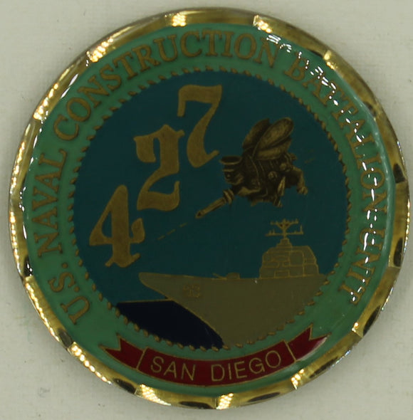 Commander 427th Mobile Construction Battalion MCB-427 ser#038 Seabee/CB Challenge Coin