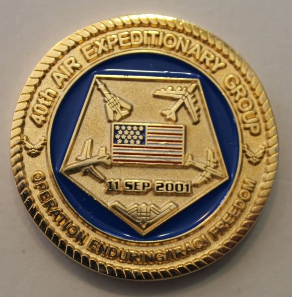 40th Air Expeditionary Group Op IRAQI FREEDOM & Op ENDURING FREEDOM Air Force Challenge Coin