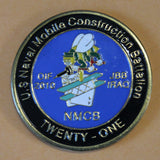 21st Construction Battalion MCB-28 DET Bravo / DET Whiskey Special Operations JBB Navy Challenge Coin