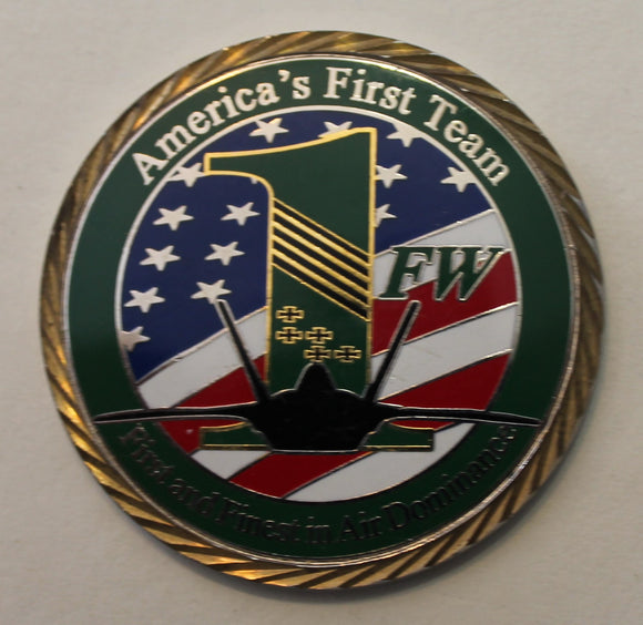1st Fighter Wing F-22 Raptor Commander Air Force Challenge Coin