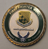 1st Fighter Wing F-22 Raptor Commander Air Force Challenge Coin