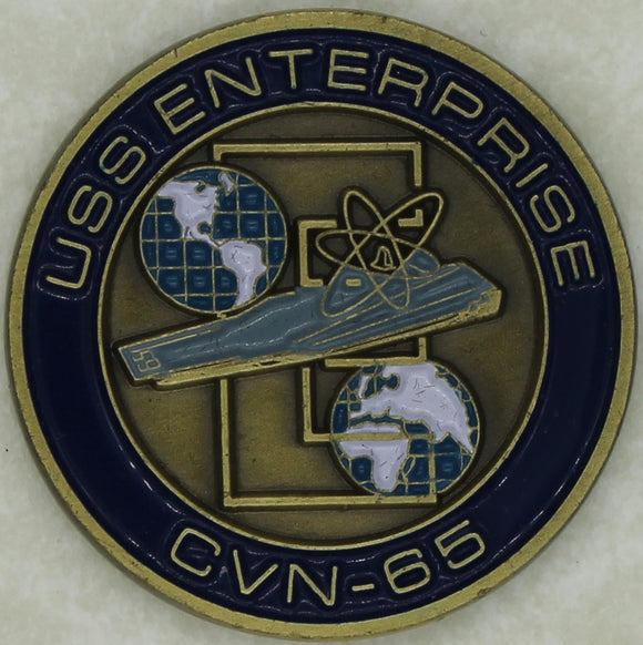 USS Enterprise CVN-65 Christening Medal Navy Challenge Coin